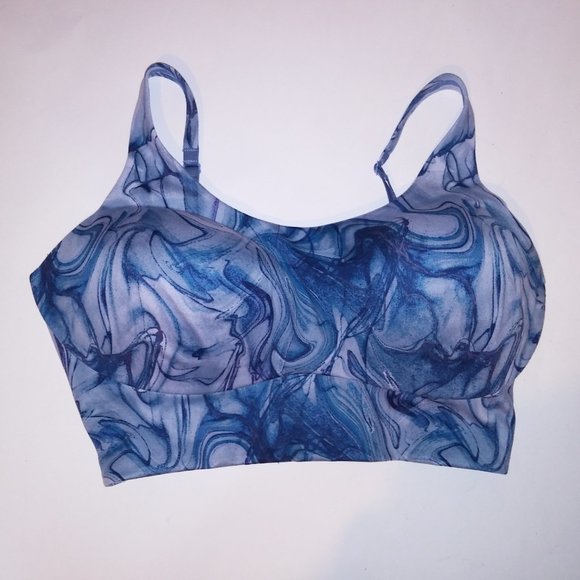 Victoria Secret Sports Bra Allegro Blue Purple Abstract Lightly Lined Lightweigh - Picture 4 of 16